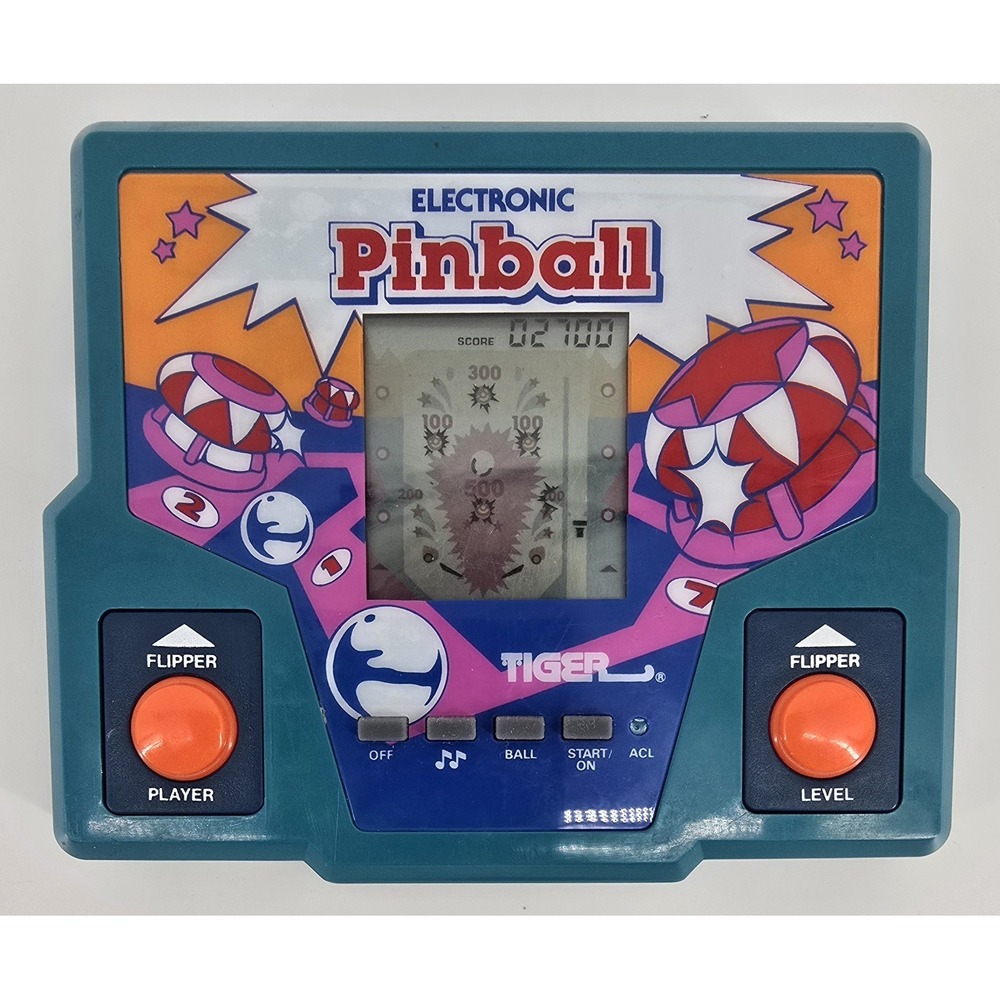 Vtg 1987 Tiger Electronics Pinball Handheld Video Game Blue Gaming Tested Works